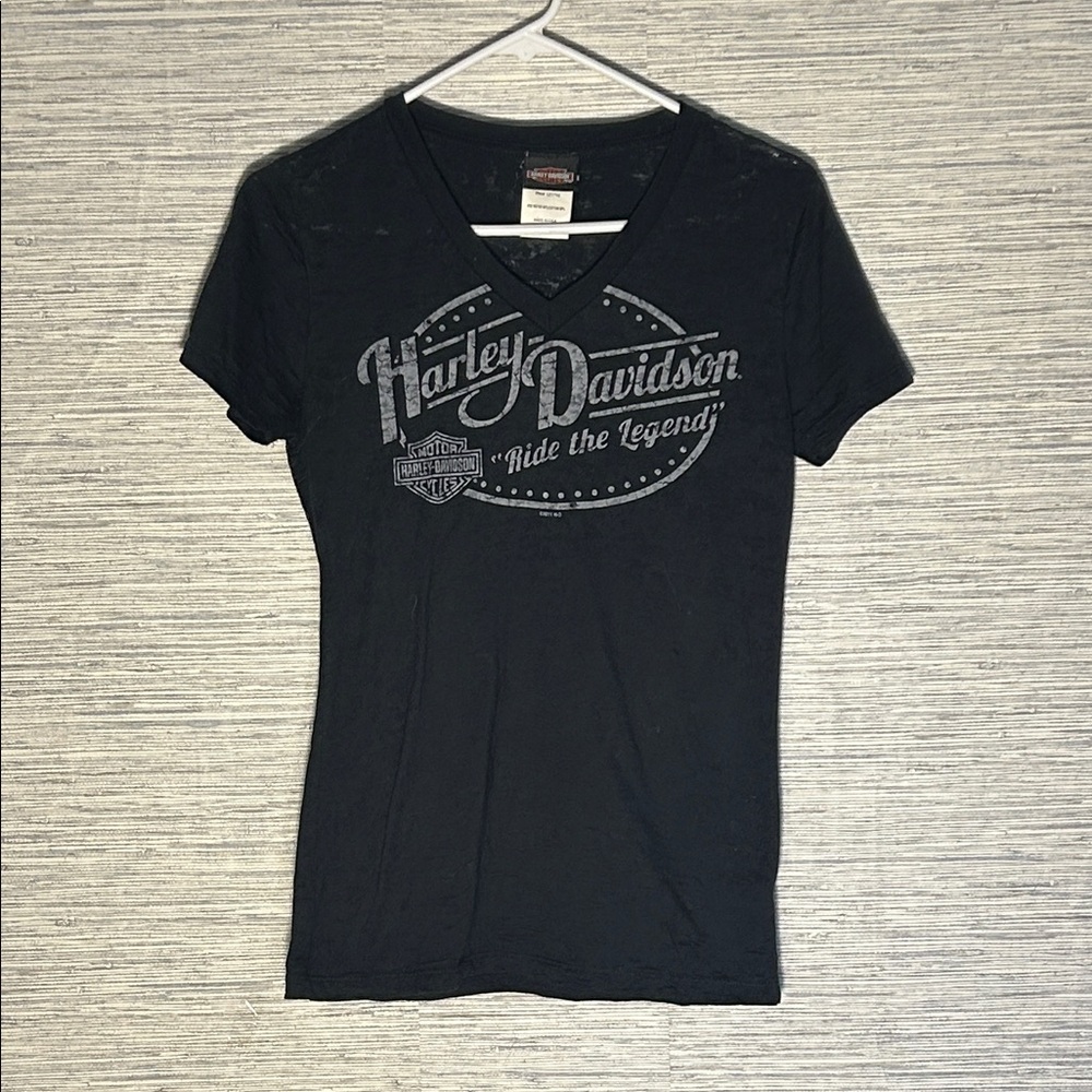 Harley-Davidson Cocoa Beach FL Black Graphic V-Neck L Ride the Legend (188) - Picture 1 of 6